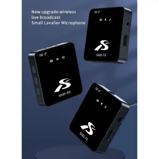 SX85 Dual Wireless Microphone for PC, DSLR, iPhone & Android