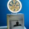 JISULIFE FA17 Rechargeable Fan with LED Light and Table Tripod- White Color