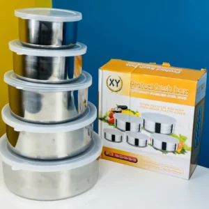 Stainless Steel Food Container Storage Box With Cover 5 In 1 Set