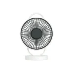 YAGE YG-7999N Rechargeable 8-Inch 360° Rotation Fan with LED Light – White Color